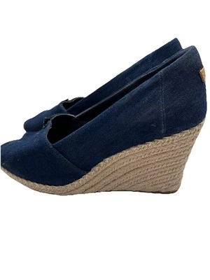 TOMS Michelle Clásico Cuña Sandalia Tacón Zapato Para Mujer Talla US 11 Lona Natural Foto 1 de 4