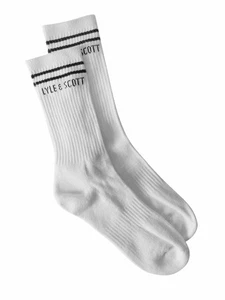 LYLE & SCOTT | Mens White Crew Premium Sports Socks | Size UK 7-11 EU 40-46 - Picture 1 of 1