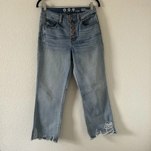 Rewash High Rise Vintage Cropped Straight stretch Jeans Women’s 7/28 Distressed - Picture 1 of 9