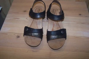 Rockport Slingback Sandal Cobb Hill CCK19BK Women's Sz 9M Black Leather Wedge - Picture 1 of 7