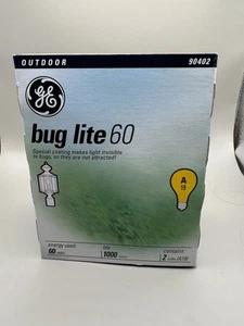 GE BUG LITE LIGHT YELLOW 60 WATT Bulb 2 Pack - Picture 1 of 3