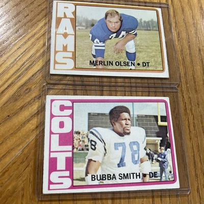Bubba Smith / Merlin Olsen 1972 Topps # 190 Both EX-NRMT Vintage Rams Colts!! - Image 1 of 4
