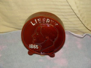 Brown Liberty Penny1865 Un Penny Saved Is A Penny Earned Coin Bank - Imagen 1 de 12
