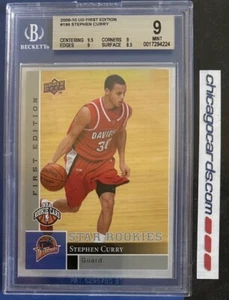 Tarjeta de novato BGS 9 como nueva Stephen Curry 2009 UD 1ª edición RC #196 Davidson - Imagen 1 de 6