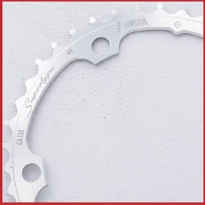 PLATO MICHE SUPERTYPE 41t 135 9 VELOCIDADES CARRETERA CARRERAS ITALIA ANTIGUO interior PLATEADO - Imagen 1 de 3