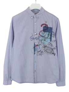 Desigual Shirt Herren Groß Geknöpfter Kragen Nadelstreifen Muster Freizeit - Bild 1 von 9