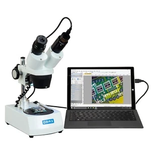 OMAX 10X-20X-30X-60X Student Binocular Stereo Microscope LED Lights+3MP Camera - Picture 1 of 9