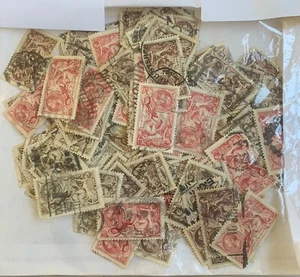 GB GEORGE V SEAHORSES 2/6 & 5 (APPROX 160 STAMPS LOOSE IN BAG) - Picture 1 of 1