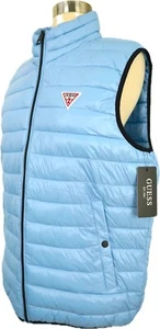 Guess Men's Large Quilted Puffer Vest Baby Blue NEW!! $125 - Picture 1 of 3