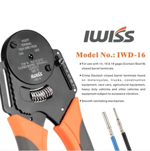 Deutsch Closed Barrel DTM Crimper Tool for Solid Contact Size 16 (14-18AWG) - Picture 1 of 5