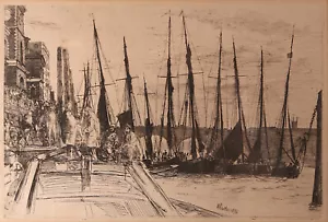 James Abbott McNeill Whistler RBA - 'Billingsgate 1859' Etching with Drypoint - Picture 1 of 5