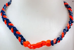 NEW 20" Custom Clasp Braided Sport Orange Navy Blue Dark Twist Tornado Necklace - Picture 1 of 1