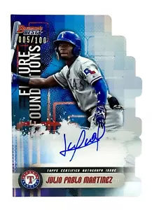 2019 Bowman's Best Future Foundations Julio Pablo Martinez RC Auto /100 Rangers - Bild 1 von 2