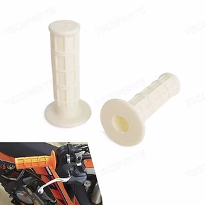 White Universal 7/8" & 1" Soft Rubber Hand Grips for Pit MX Dirt Bike Motorcycle - Foto 1 di 7
