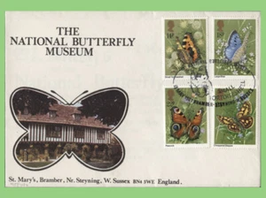 G.B. 1981 Butterflies set on National Butterfly Museum First Day Cover, Bramber - Picture 1 of 1
