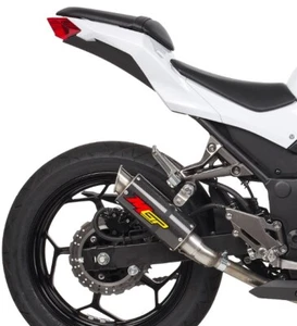 Hotbodies MGP Carbon Fiber Slip On Exhaust Muffler For Kawasaki Ninja 300 13-17 - Picture 1 of 4