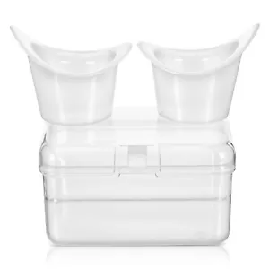2 Pcs Reusable Silicone Eye Wash Cups, Portable Eye Rinse Kit with Storage for - Picture 1 of 7