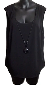 R & K Blouse Top Plus Sz 22W Pullover Attached Necklace Round Neck - Picture 1 of 7