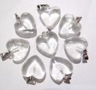 50Pcs Natural White Crystal Stone 16Mm Heart Pendant Diy Necklace Jewelry Making
