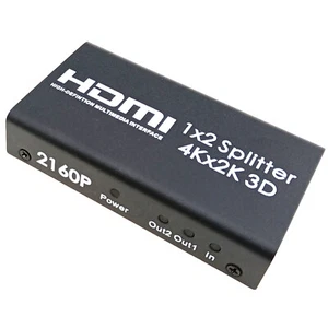 4K HDMI Splitter 1 Input 2 Output Video Audio Dual Monitor Display UHD Adapter - Picture 1 of 7