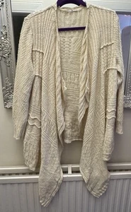 TU Wrap Cardi Jacket size 14 Aran effect knit 56” bust 16? weight loss sale - Picture 1 of 7