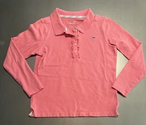 Vineyard Vines Girls Pink Long Sleeve Ruffles Polo Size: L/14 - Picture 1 of 10