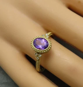 Judith Ripka 14k Gold Ring lila 0,90 Amethyst Diamant Akzente Größe 10 Edelsteine 517h - Bild 1 von 13