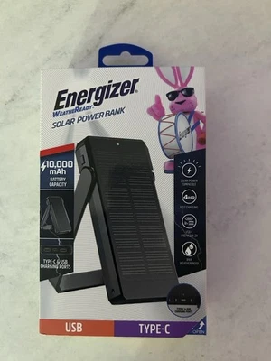 Banco de energía solar Energizer negro - 10.000 mAh Foto 1 de 4