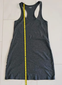 Express Tank Kleid groß ärmellos Racerback tailliert Rippstrick Baumwollmischung - Bild 1 von 12