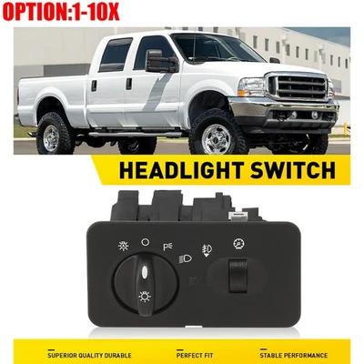 Headlight Switch Fits 2002-2004 Ford F-250 F-350 F-450 F-550 Super Duty Black - Image 1 of 4