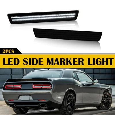 Luz de señalización lateral LED ahumada para Dodge Challenger 2015 2016 2018 2017 2019 20 21 Foto 1 de 4