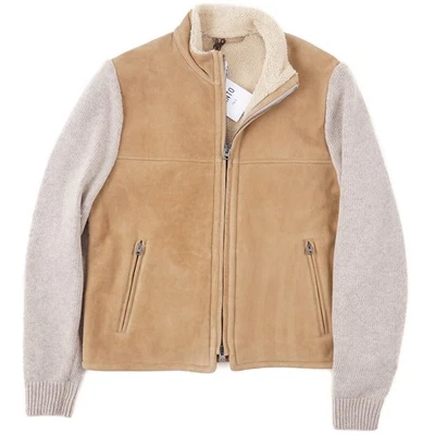 Manto F/W 25-26 Shearling Leather Jacket with Cashmere Sleeves M (Eu 50) NWT - Image 1 of 4