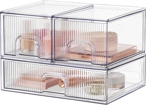 Hblife Stapelbar Klar Acryl Aufbewahrung Schublade Organizer-Set 3 Make-up und Ba - Bild 1 von 12