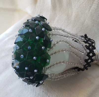 ANTIQUE VICTORIAN Czech BEADED BULB COVER. Beautiful & Delicate Light Bulb cover - image 1 of 4