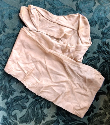 Medias altas hasta el muslo vintage JW Robinson 1pr costura 9M medias doradas usadas #L Foto 1 de 4