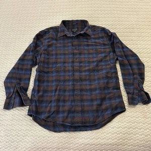 Camisa de Franela Pendleton Mason Para Hombres XL Con Botones Manga Larga Azul Marrón Usada en Excelente Condición - Imagen 1 de 7