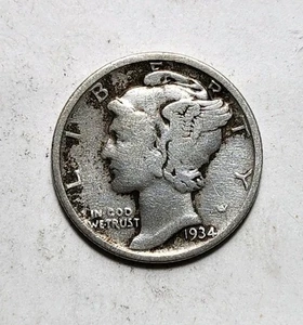 1934-P Mercury Dime Raw Fine (Details) - Picture 1 of 4