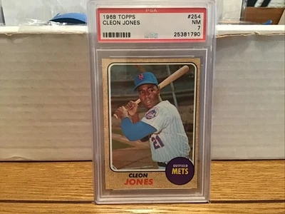 1968 Topps Cleon Jones New York Mets #254 PSA 7 NM - Image 1 of 2