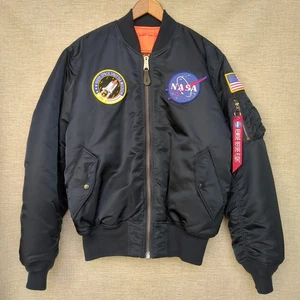 ALPHA INDUSTRIES NASA 100th Space Mission Flight Reverse Bomber Jacket Large - Bild 1 von 24