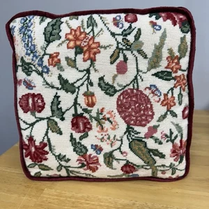 Nadelspitze Dekokissen Floral Blumenkissen Rosa Burgund Landhaus 11 x 11 Zoll - Bild 1 von 22