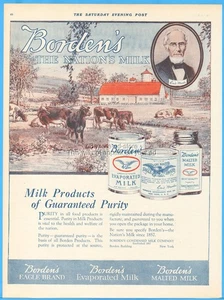 1919 Borden's Eagle Brand Condensed Milk Original Print Ad Dairy Farm Cows Art - Picture 1 of 1