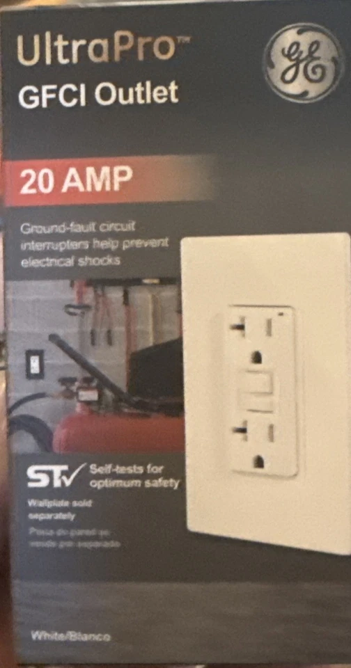 Receptáculo de falha no solo GE 20 ampères sem placa de parede, branco 32077-UltraPro - Imagem 1 de 2