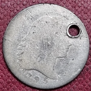 1795 Flowing Hair Half Dime 5c RARE Early Type Coin Circulated Details #94344 - Picture 1 of 2