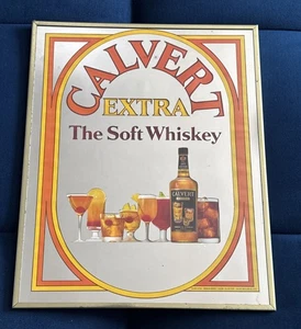 Espositore specchio bar Brytone vintage anni 70 Calvert whisky extra morbido - Foto 1 di 2