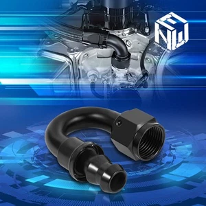 Accesorios extremos universales de manguera de bloqueo de empuje de 180 grados 8 AN púas a 1/2" aluminio negro - Imagen 1 de 6