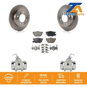 Rear Disc Brake Caliper Rotors And Ceramic Pads Kit For Kia Spectra Spectra5 - Picture 1 of 11