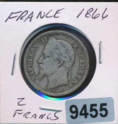 FRANCIA - 2 FRANCOS - 1866 - PLATA - #9455 Foto 1 de 2