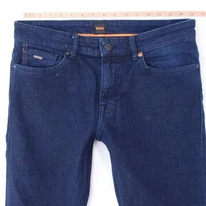 Mens HUGO BOSS DELAWARE Stretch Slim Straight Blue Jeans W31 W32 L32 - Picture 1 of 7