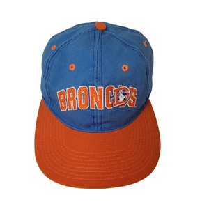 Vintage TEAM NFL Hat Denver Broncos Snap Back Cap Blue Orange rare - Picture 1 of 3