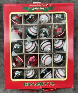 Christopher Radko Shiny Brite 20ct Christmas Ornaments 1.25" Glass 2023 - Picture 1 of 3